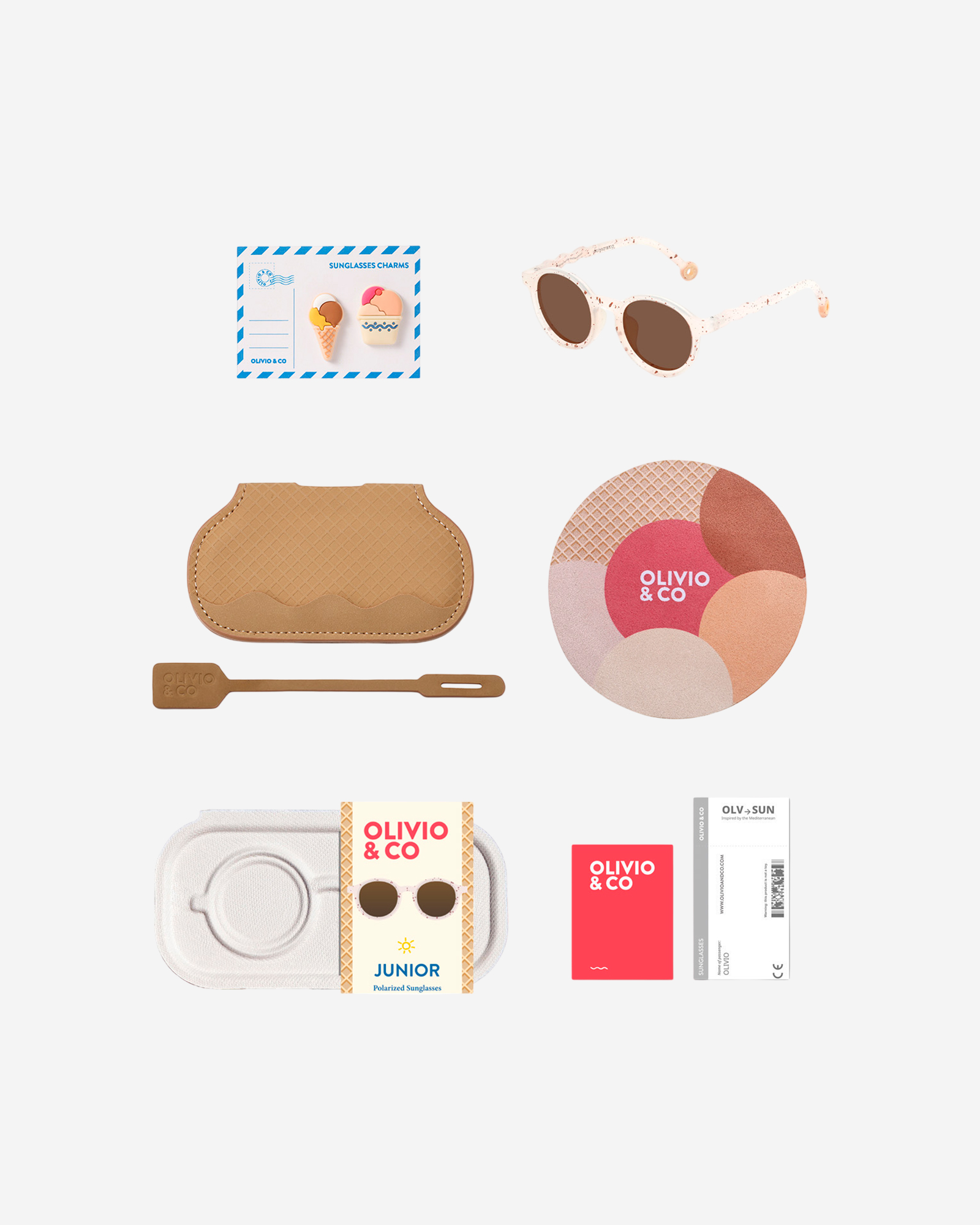 Очки JUNIOR Oval Sunglasses-Gelato Summer-Vanilla Brownie — 4