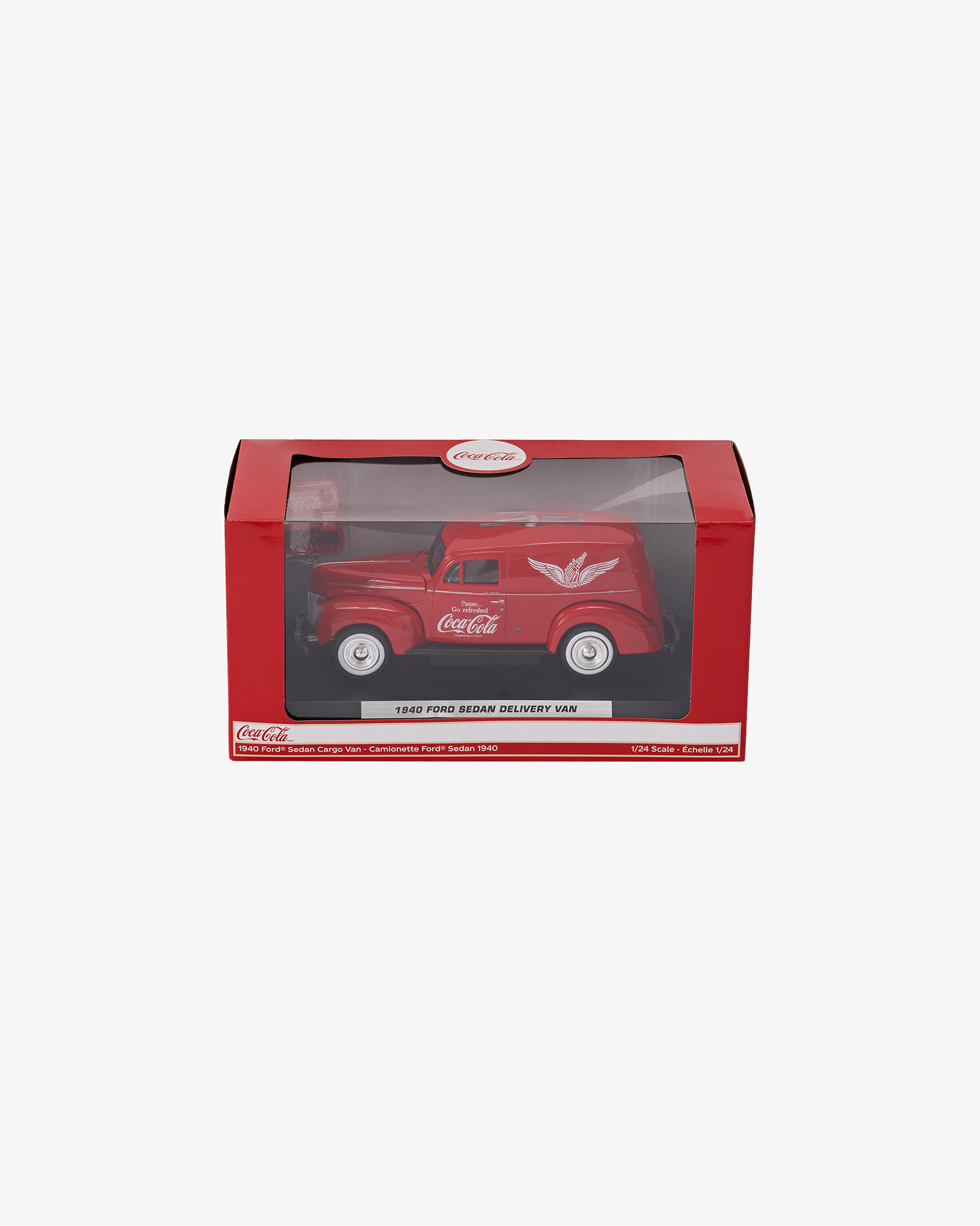 Машинка литая коллекционная Die-сast модель по лицензии Coca-Cola 1940 Ford Sedan Cargo Van, масштаб — 5