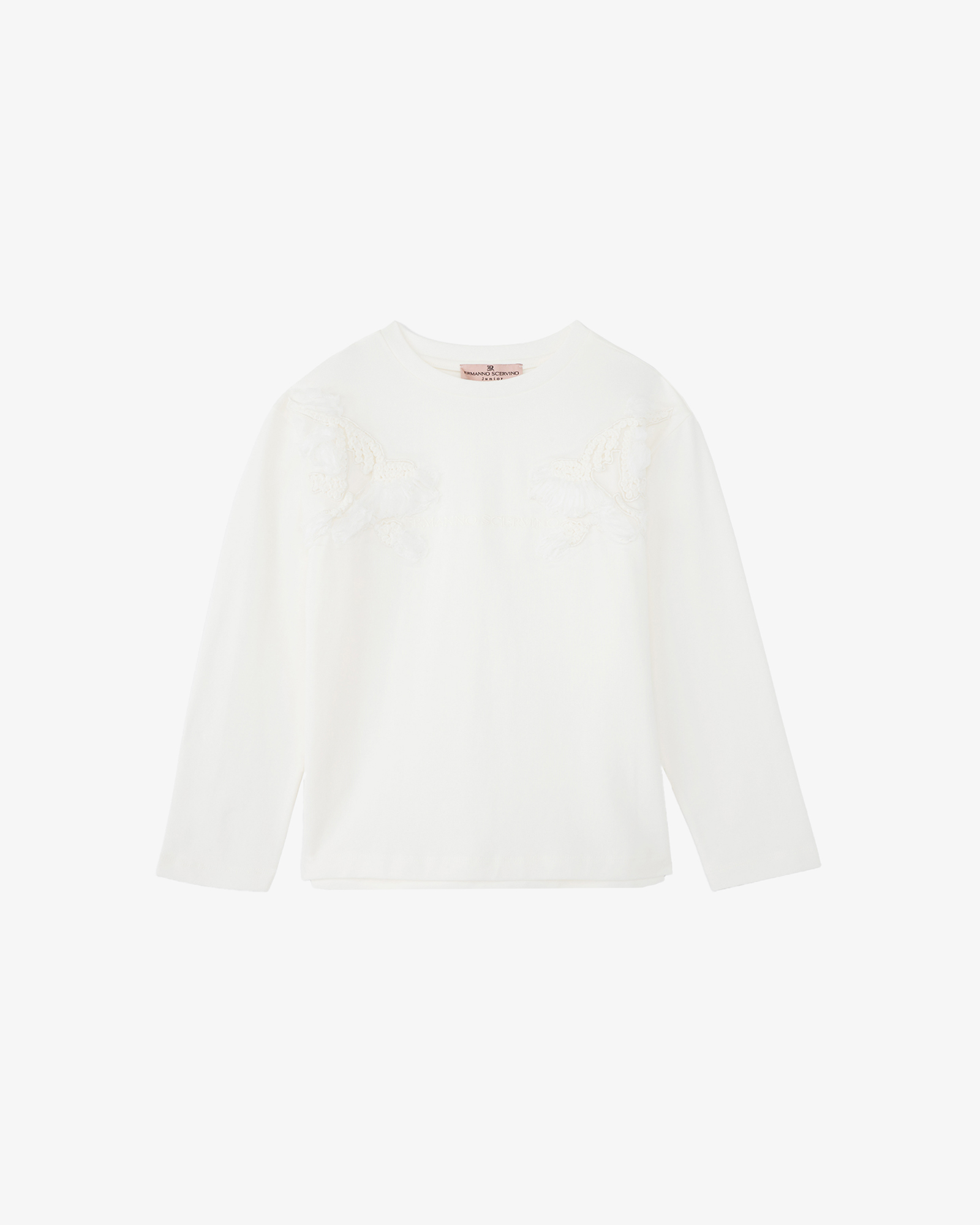 ERMANNO SCERVINO JUNIOR — Футболка с длинным рукавом и нашивками